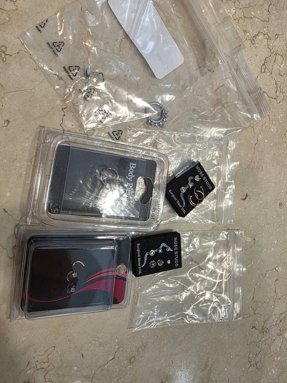 Assorted Black and Silver Nose & Body Piercing Jewelry